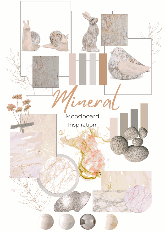 Garden ID mineral theme mood board